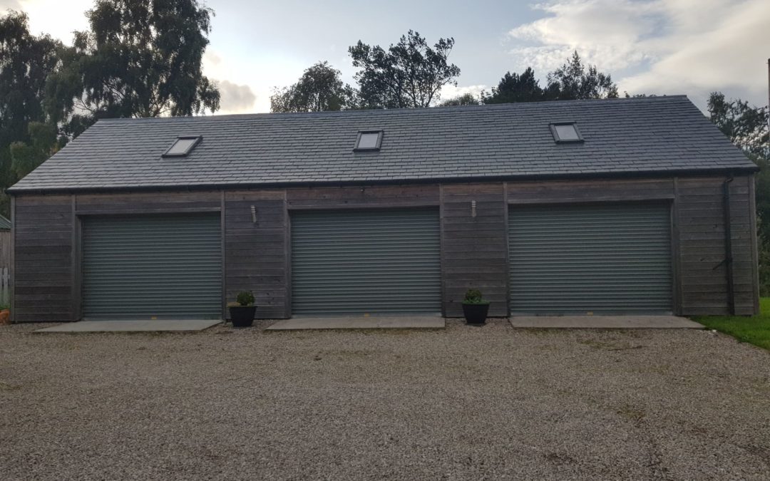 Larch clad garage