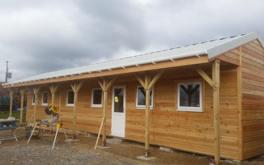 Larch clad office